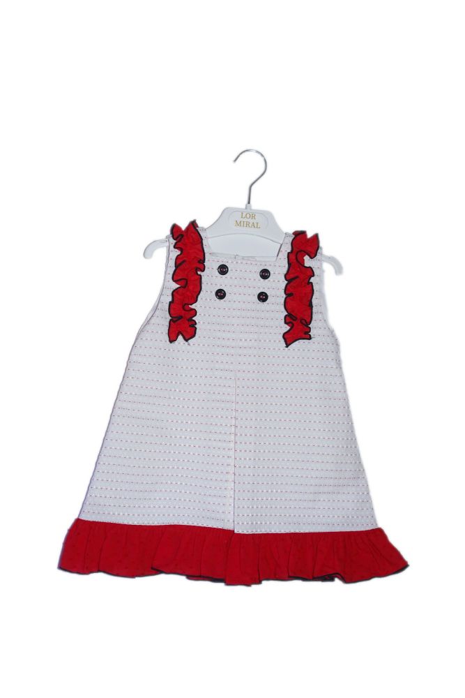 Girls Lor Miral Red and White Dress 31409