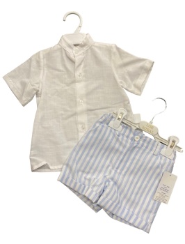 Boys Lor Miral Blue and White Shorts Set 31514