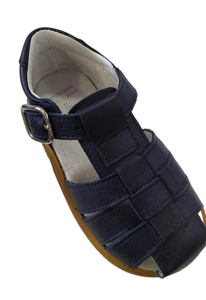 Boys Andanines Navy Leather Sandals 191870