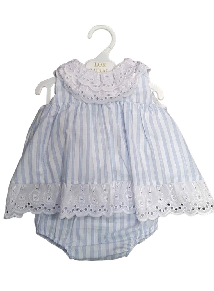 Girls Lor Miral Blue and White Dress and Pants 31014