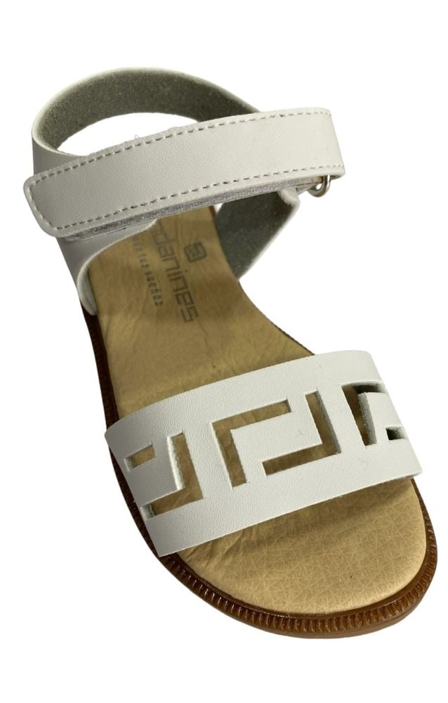 Girls Andanines White Leather Sandals 201522