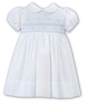 SS23 Girls Sarah Louise Dress 012883 White and Blue