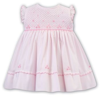 SS23 Girls Sarah Louise Dress 012893 Pink and White