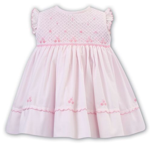 SS23 Girls Sarah Louise Dress 012893 Pink and White