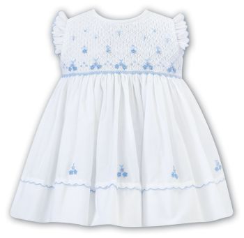 SS23 Girls Sarah Louise Dress 012893 White and Blue