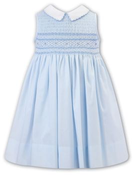 SS23 Girls Sarah Louise Dress 012914 Blue and White