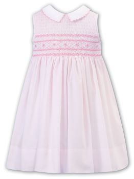SS23 Girls Sarah Louise Dress 012914 Pink and White