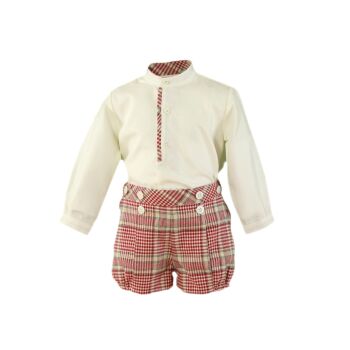 Boys Miranda Red, Cream and Camel Set 150