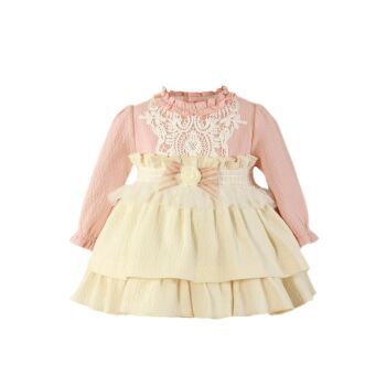 Girls Miranda Pink and Cream Dress 120