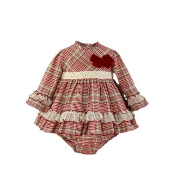 AW23/24 Girls Miranda Red, Cream and Camel Dress and Pants 150