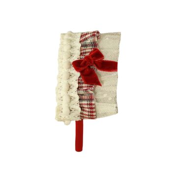 AW23/24 Girls Miranda Red, Cream and Camel Headpiece 250D