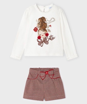 AW23/24 Girls Mayoral Short Set 4004 4906 Red