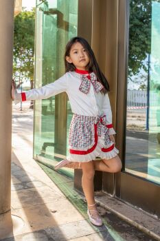 AW23/24 Girls Naxos Red Top and Shorts Set 7255 7263