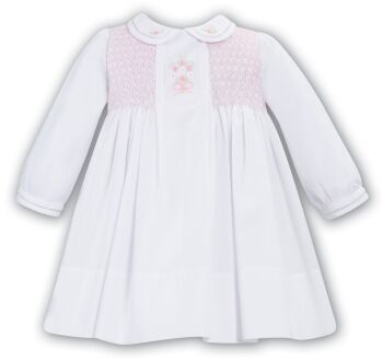 AW23/24 Girls Sarah Louise Dress 013015 - White and Pink