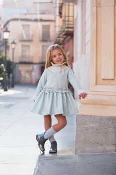 AW23/24 Girls Rochy Blue and White Dress 23811