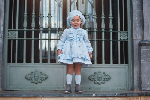 AW23/24 PRE ORDER Girls Rochy Blue and White Dress 23856