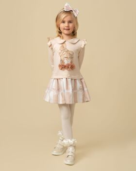 Girls Caramelo Pearl Present Jumper Dress 0121101 Mink