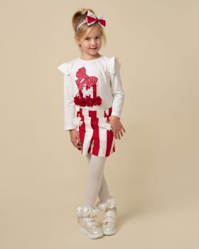 Girls Caramelo Pearl Present Shorts Set 0190121 Red