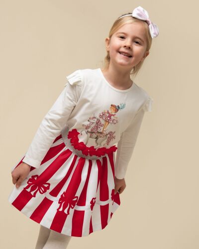 Girls Caramelo Circus Dancer Pearl Skirt Set 012298 Red
