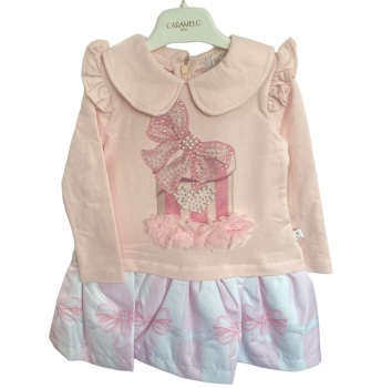 Girls Caramelo Pearl Present Jumper Dress 0121101 Pink