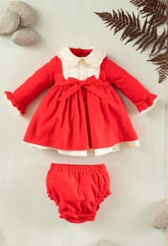Girls Basmarti Red and Cream Dress and Pants 23500