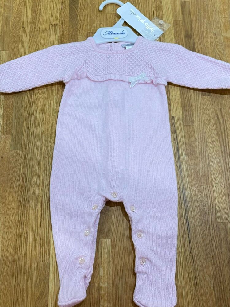 CLEARANCE PRICE Girls Tutto Piccolo Pink Knitted Babygrow 1120