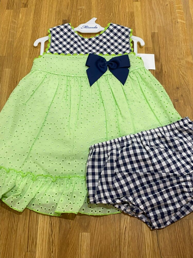CLEARANCE PRICE Girls Miranda Lime and Navy Dress and Pants - Age 30 months