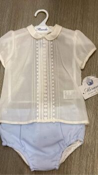 CLEARANCE PRICE Boys Miranda Blue and Cream Set 25 Age 18 months