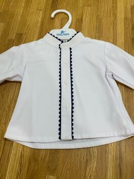 CLEARANCE PRICE Boys Miranda White Shirt with Navy detailing Age 3 months