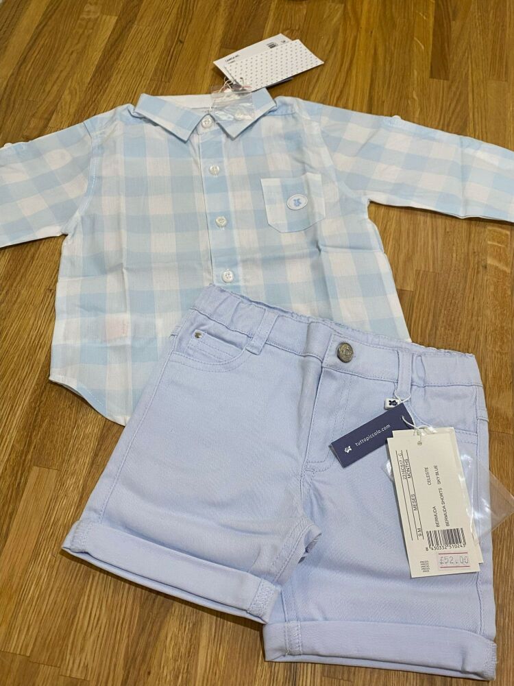 CLEARANCE PRICE Boys Tutto Piccolo Shirt and Shorts Set Age 9 months