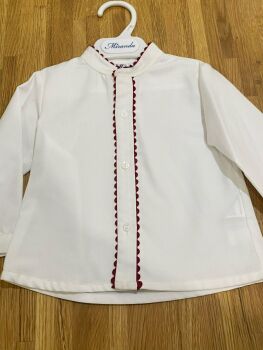 CLEARANCE PRICE Boys Miranda Cream Shirt with Red Detailing