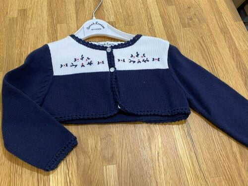 CLEARANCE PRICE Girls Sarah Louise Navy and White Cardigan Age 12 months