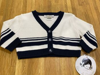 CLEARANCE PRICE Boys Sarah Louise Navy and White Cardigan Age 3 months