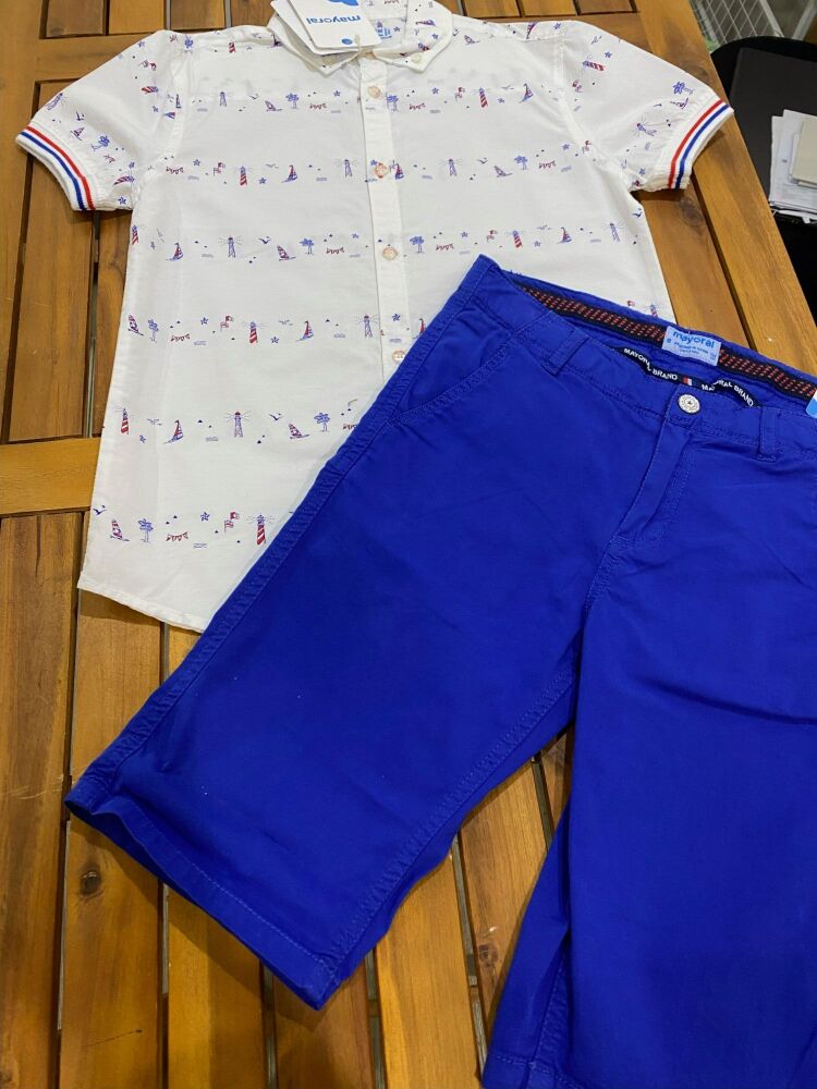 CLEARANCE PRICE Boys Mayoral Shirt and Shorts Set Age 8 years