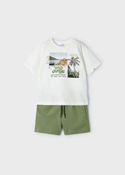SS24 Boys Mayoral T Shirt and Shorts Set 3605 Iguana 10