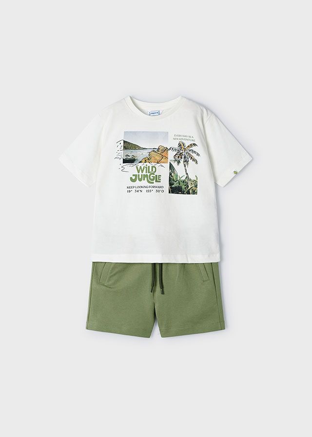 PRE ORDER SS24 Boys Mayoral T Shirt and Shorts Set 3605 Iguana 10