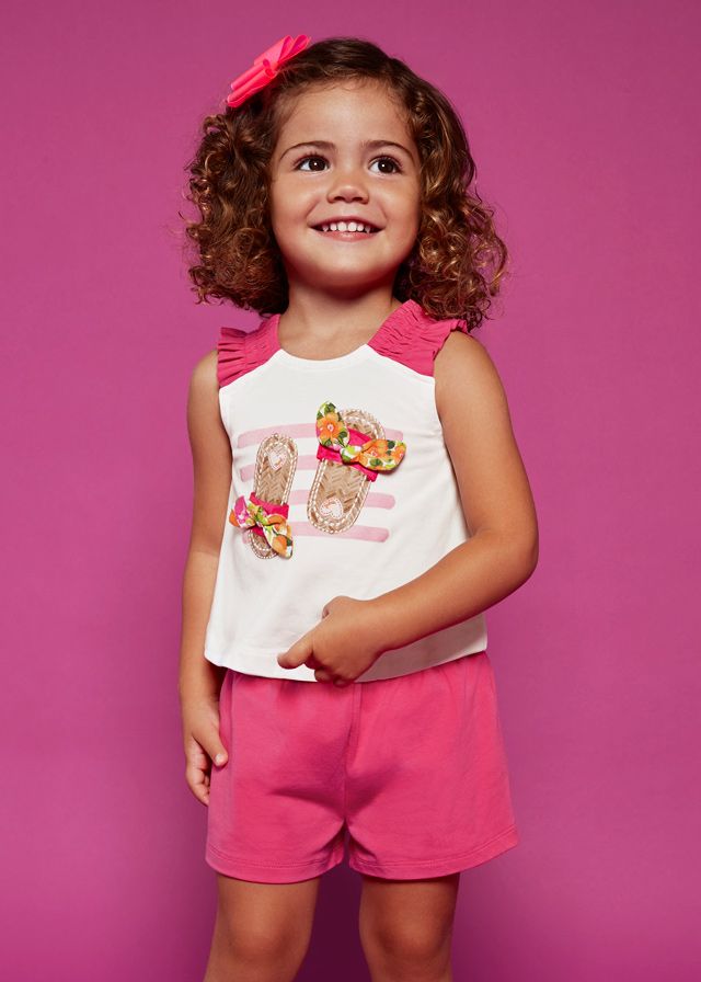 PRE ORDER SS24 Girls Mayoral Top and Shorts Set 1230