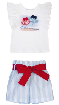 SS24 Girls Balloon Chic Top and Shorts Set 524 361