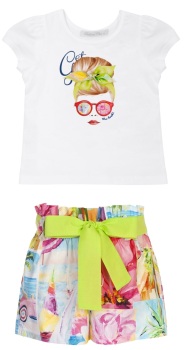 SS24 Girls Balloon Chic Top and Shorts Set 527 357