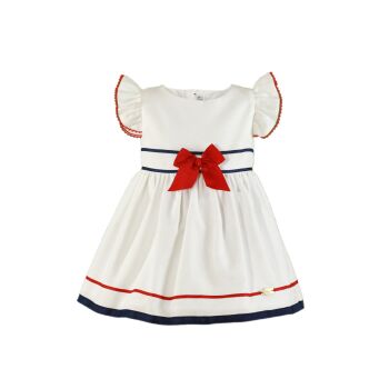 SS24 Girls Miranda Red, White and Navy Dress 612