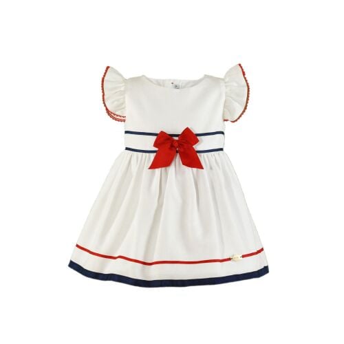 PRE ORDER SS24 Girls Miranda Red, White and Navy Dress 612