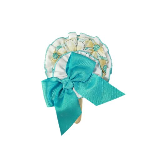 PRE ORDER SS24 Girls Miranda Turquoise Floral Headpiece 618