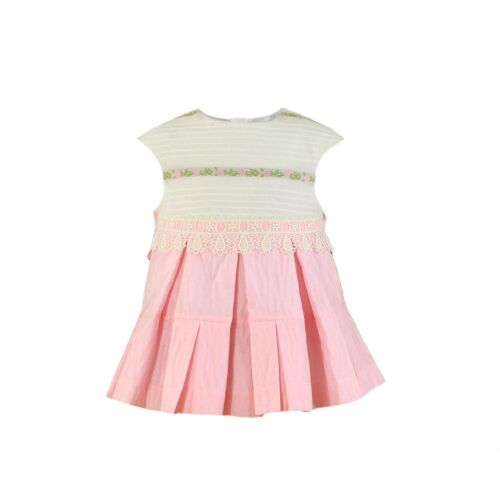 PRE ORDER SS24 Girls Miranda Pink and Cream Dress 135