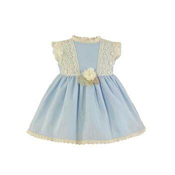 PRE ORDER SS24 Girls Miranda Blue and Cream Dress 124