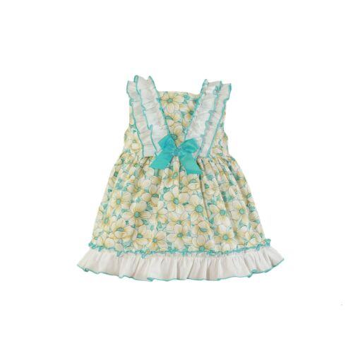 PRE ORDER SS24 Girls Miranda Turquoise Floral Dress 518