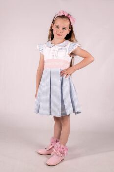 SS24 Girls Beau Kid Bue, White and Pink Dress 444722