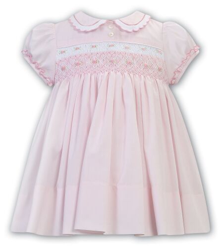SS24 Girls Sarah Louise Dress 013200 Pink and White