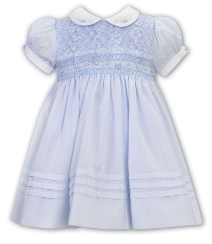 SS24 Girls Sarah Louise Dress 013222 Blue and White
