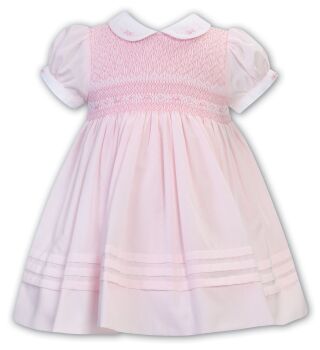 SS24 Girls Sarah Louise Dress 013222 Pink and White