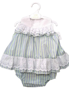 Girls Lor Miral Green, Blue and White Dress and Pants 41009
